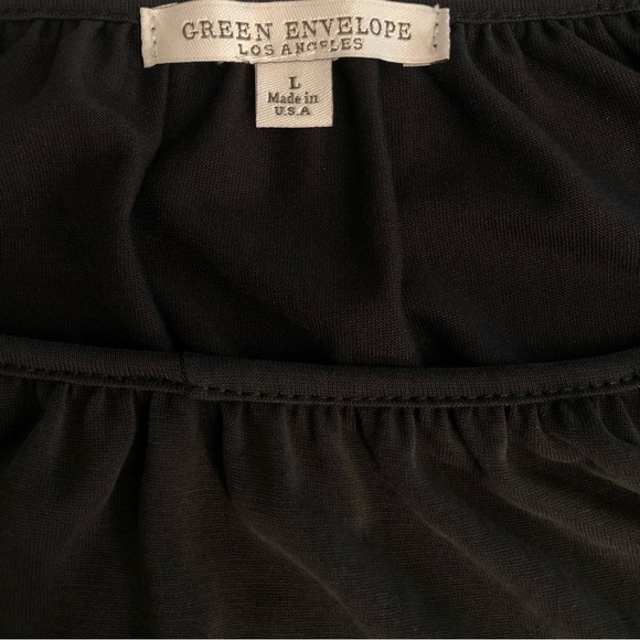 Green Envelope Los Angeles Elegant Black Women's Top Size L - Picture 7 of 8